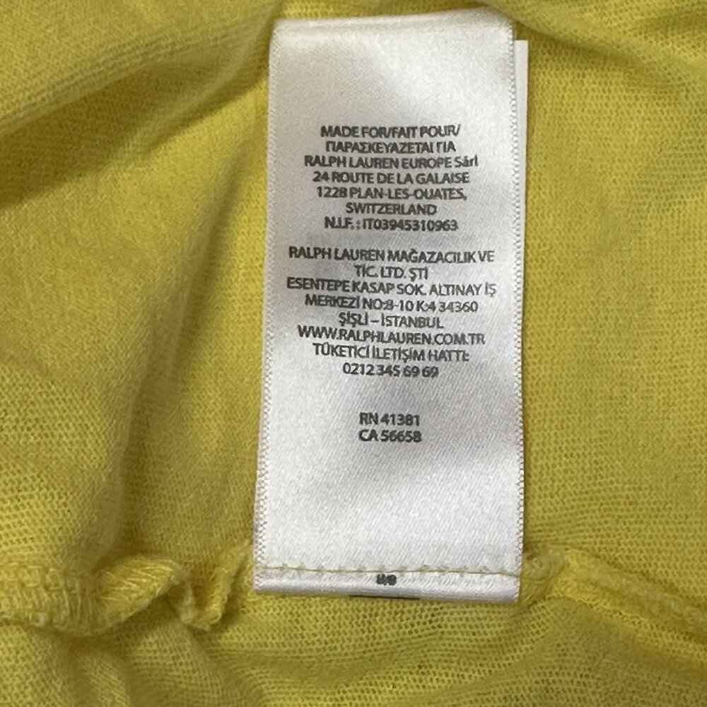 Polo Ralph Lauren Men's Medium Coastal Yellow Classic Fit Logo Cotton T-Shirt - Picture 8 of 8